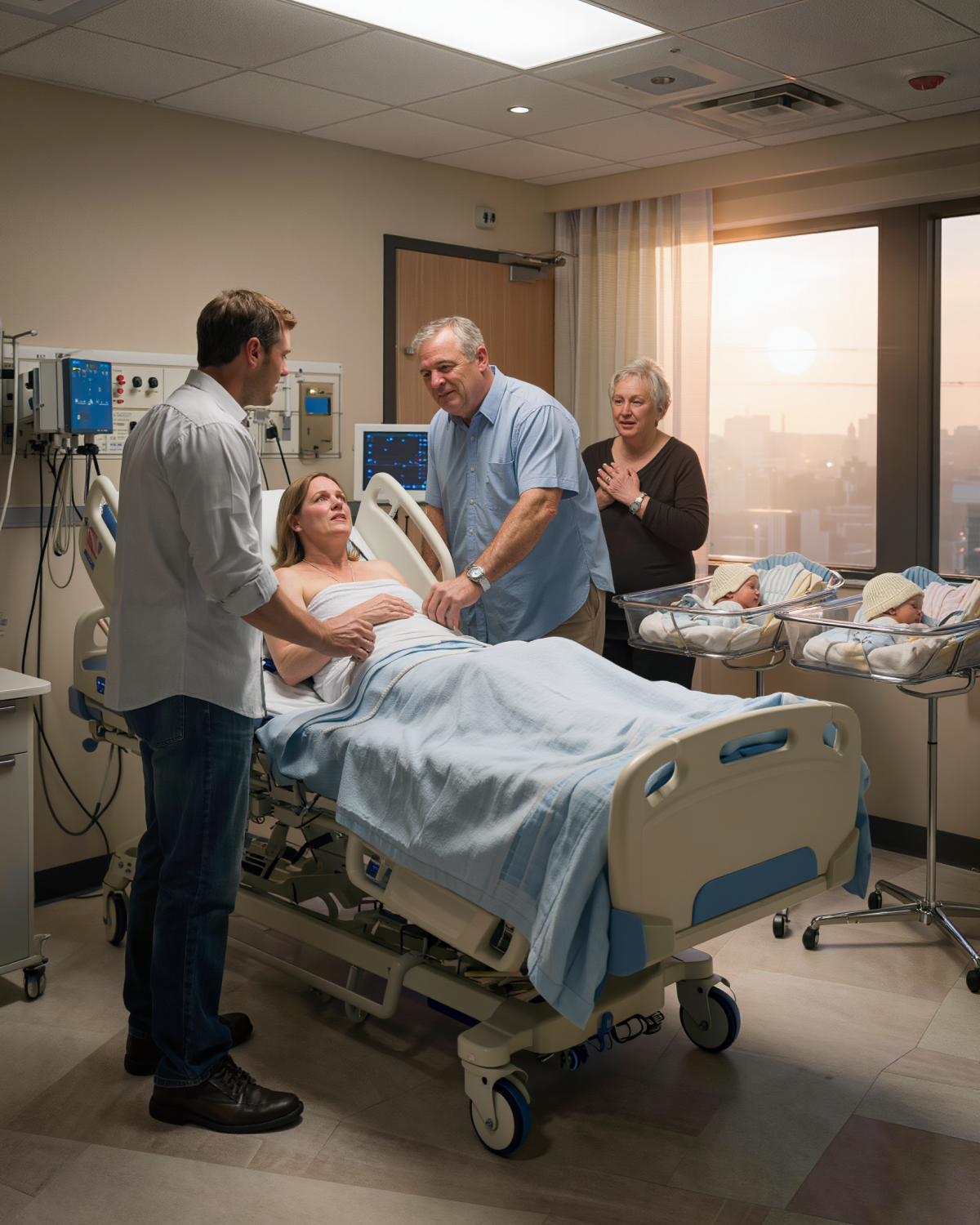 They finally welcomed twin babies, and the hospital room felt like a new beginning. Then she asked his parents to come closer and whispered, “They aren’t his.” No yelling. No scene. Just a pause so quiet it felt unreal—until the alarms started minutes later, 𝐒𝐡𝐞 𝐖𝐚𝐬 𝐃𝐞𝐚𝐝 | HO