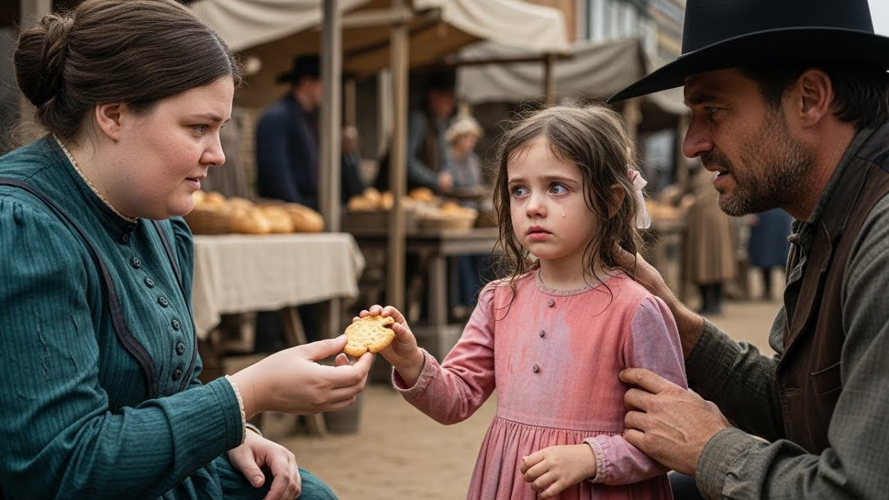At the market, the exhausted cowboy begged me to help his silent little girl eat again. No one else could reach her. Her knelt down, offered a tiny star-shaped cookie… and she took it. Weeks later, the whole town was whispering. | HO