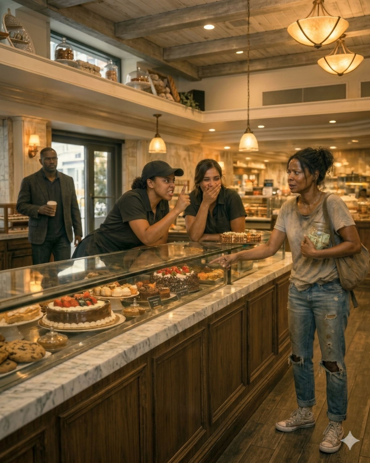 A young woman walked into an expensive cake shop with $347 saved in a glass jar, hoping to buy her mother her very first birthday cake. The staff laughed and tried to turn her away… until the billionaire owner stepped in and realized exactly who her mother was. | HO