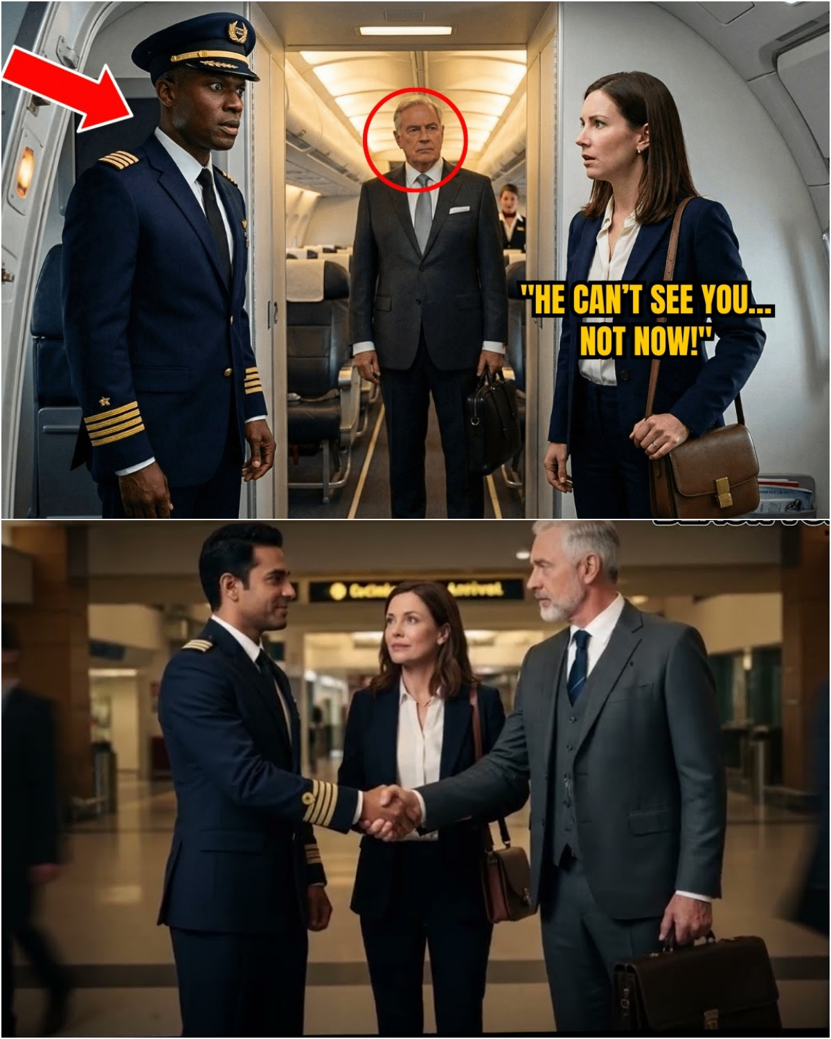 “Welcome aboard, ma’am,” the pilot said calmly as she boarded the plane. The wife froze — it was her Black husband in the cockpit. She quietly slipped off her wedding ring… until her father noticed. What happened next at 40,000 feet healed more than just one family. | HO