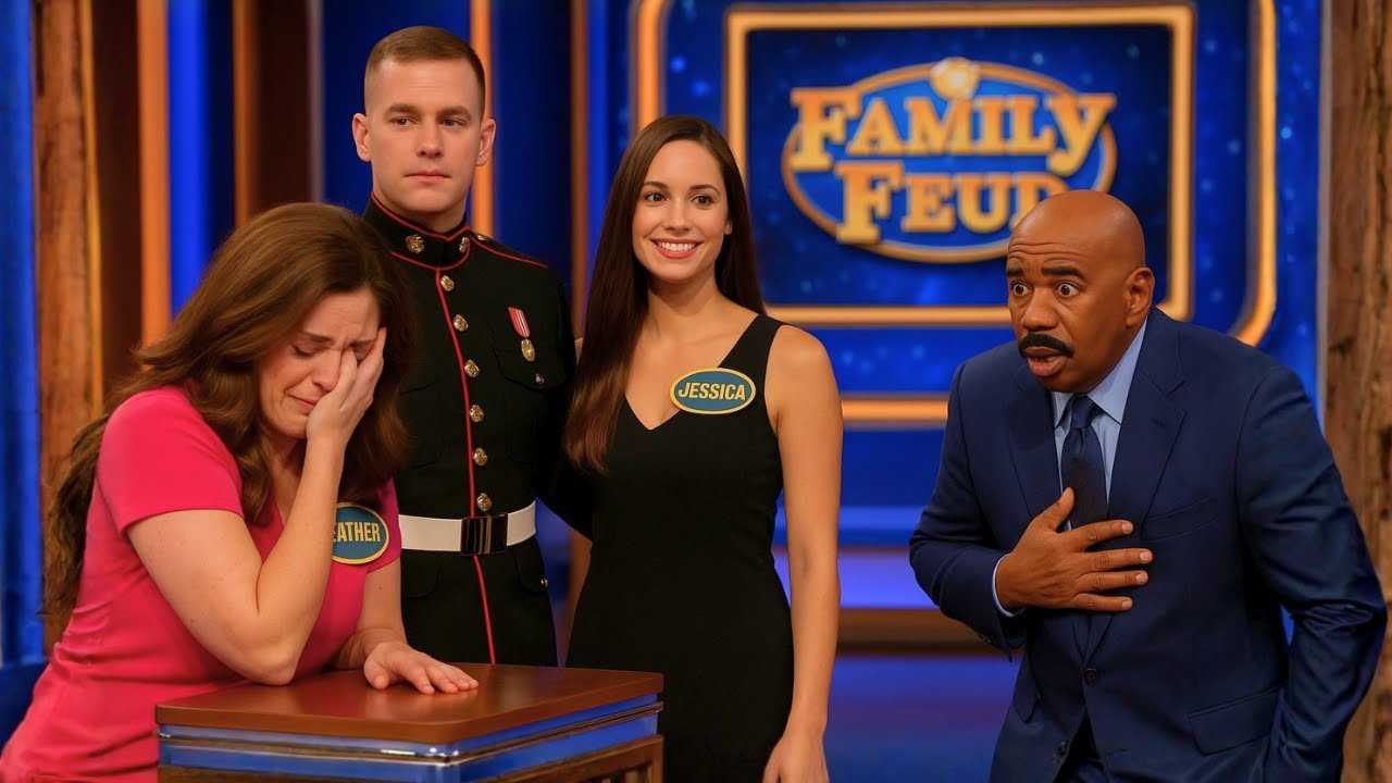 On Family Feud, Steve Harvey froze when Tasha’s pilot husband walked onstage with another woman. The audience held their breath, expecting heartbreak… until he gently introduced her | HO!!!!