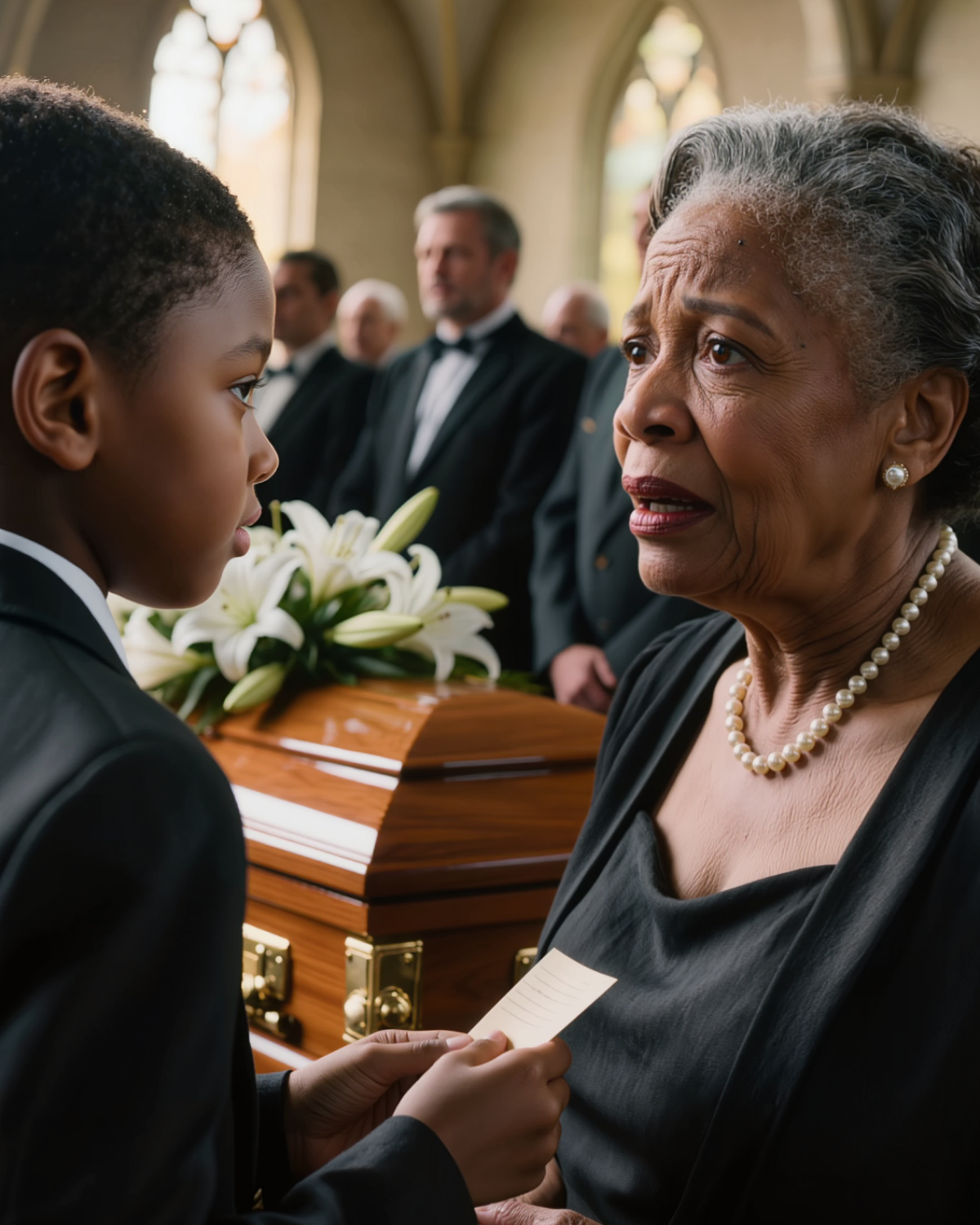 At my husband’s funeral, my 11-year-old grandson pressed a note into my palm: “Grandma, don’t trust Dad.”