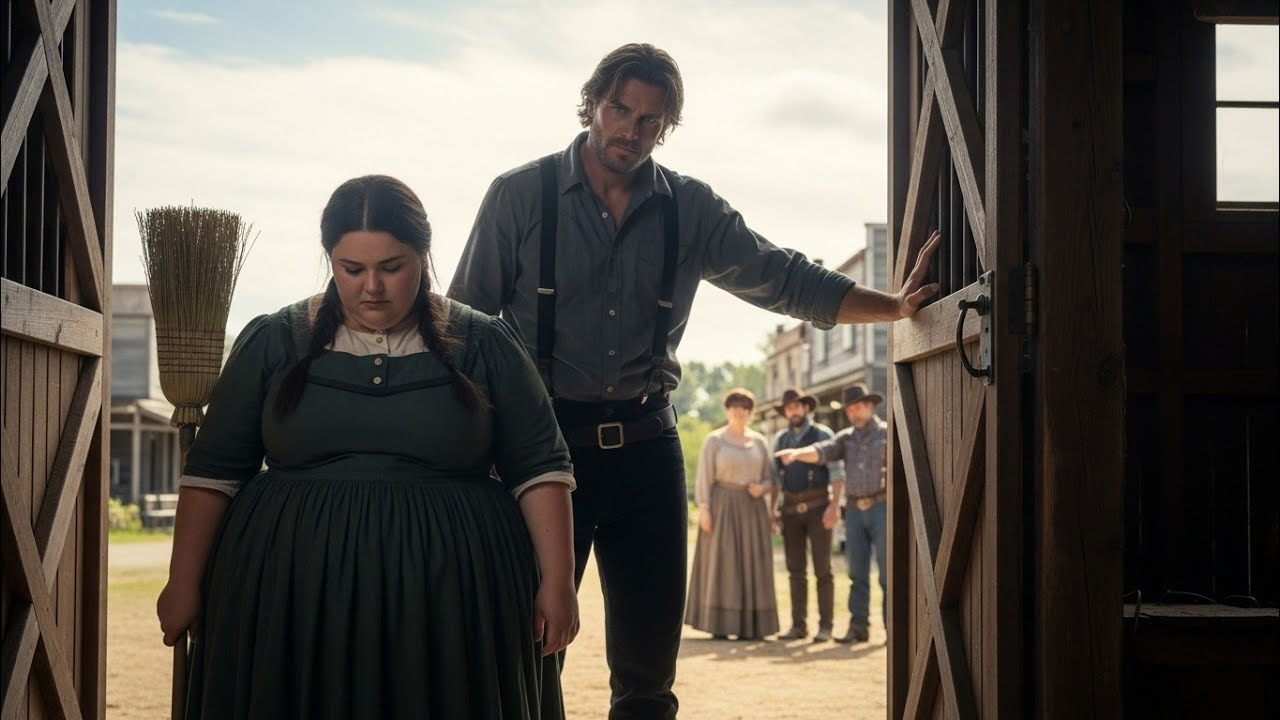 The girls at the boarding house sent the 𝐨𝐛𝐞𝐬𝐞 girl to clean the angry rancher’s barn as a cruel joke, expecting him to throw her out.  She worked quietly, heart heavy. But the rancher refused to let her go. | HO
