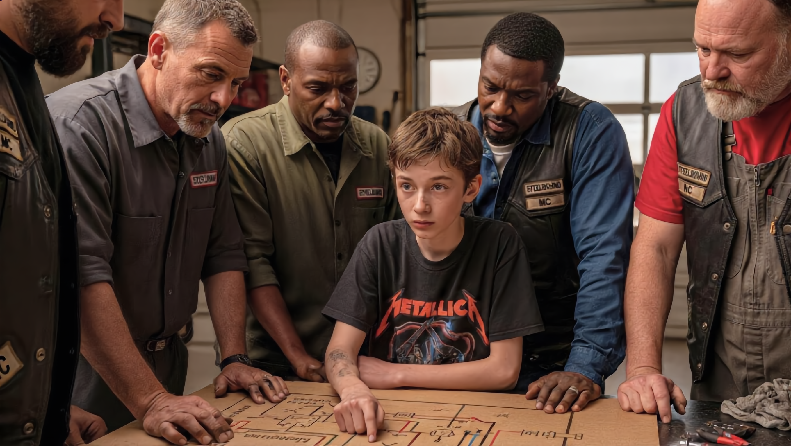 After midnight, the bikers’ generator died. By morning, a skinny 14-year-old boy stood inside the garage holding a burnt coil and said calmly, “I fixed it… but someone cut the wires on purpose.” | HO!!!!
