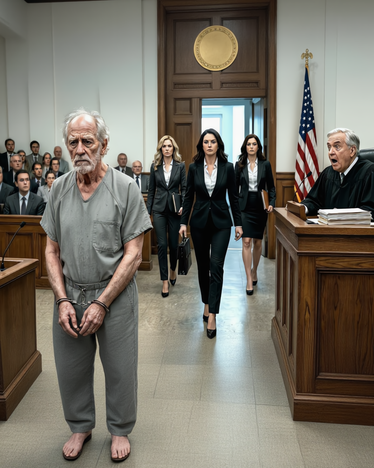 A poor janitor raised 3 orphan girls alone.  20 years later, he stood in court—accused, alone, forgotten. Then the courtroom doors opened. Three successful women walked in… to save 𝐡𝐢𝐦. The man who gave everything received everything back. | HO