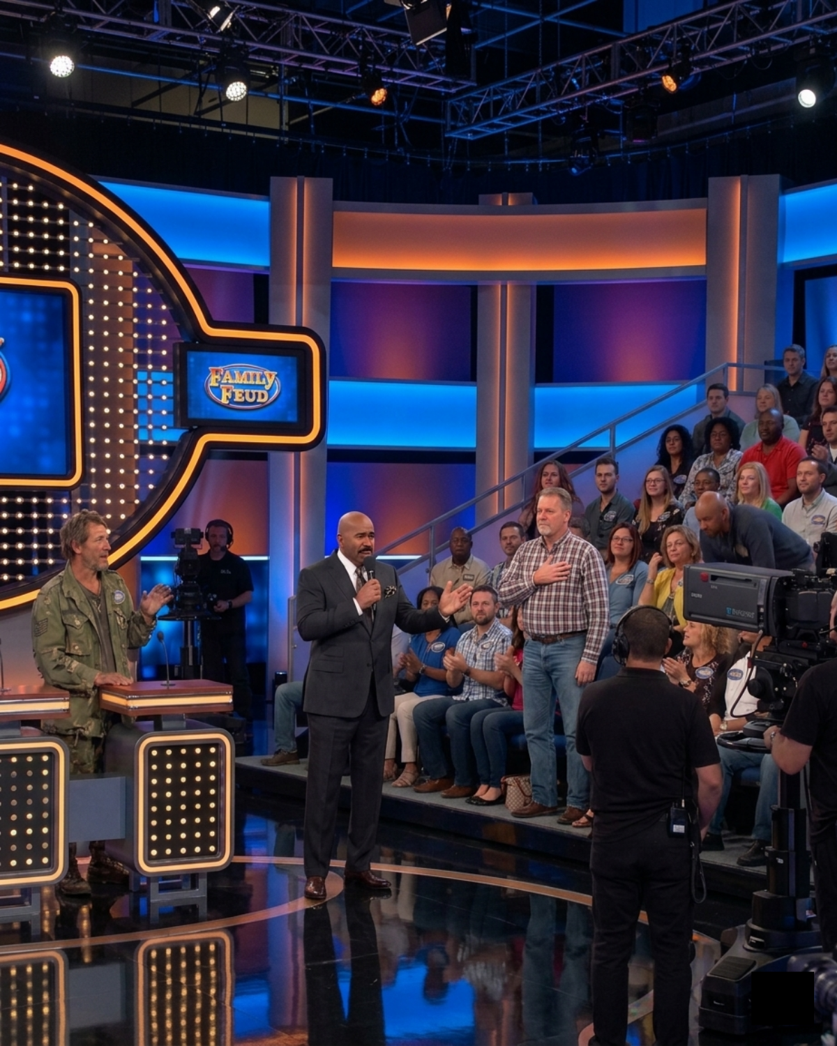 A homeless veteran sat alone on Family Feud. No family. No backup. Just him. He lost the game. Then a stranger stood up. Then the whole room poured out their wallets. And 47 seconds changed everything. | HO!!!!
