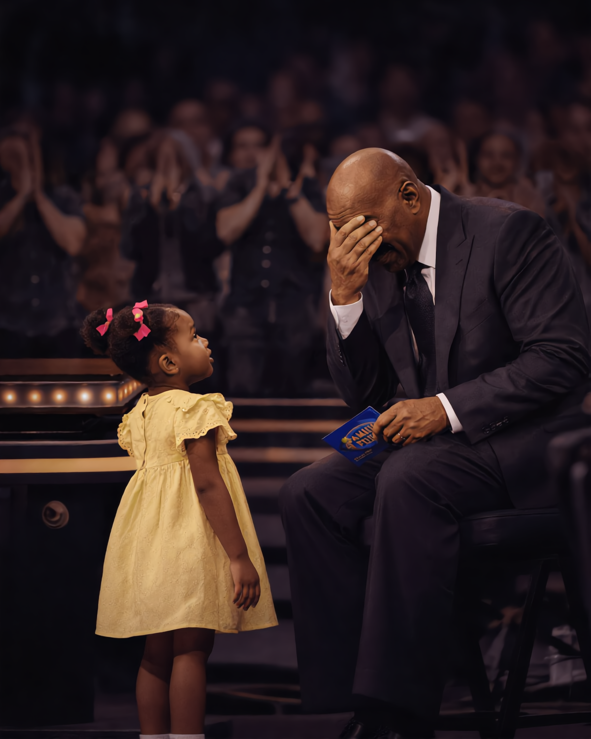 The unbelievable moment when the sincere words of a 4-year-old girl made Steve Harvey cry. | HO!!!!
