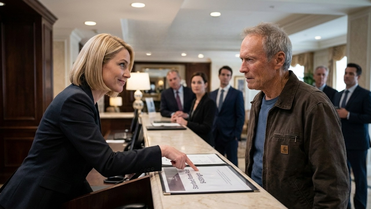 A hotel clerk told Clint Eastwood, ‘You might not afford this place.’ He smiled. She checked his name… then froze. The screen didn’t just show a guest. It showed an owner. | HO!!!!