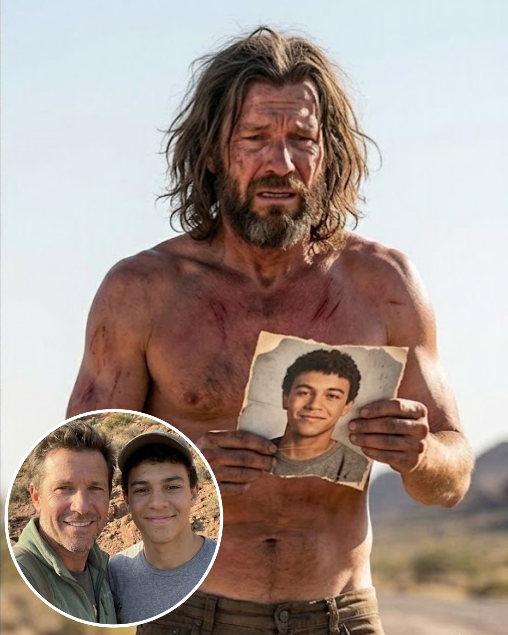Father & son vanished in Arizona. 1 year later, the father stumbled out of the desert, shirtless, barefoot — clutching a photo of his missing son. | !!!!