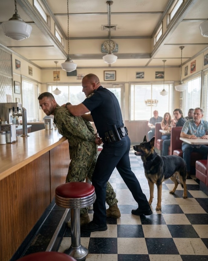 Arrogant Cop Handcuffed Navy SEAL in a Diner... What His German Shepherd Did Next Saved EveryoneArrogant Cop Handcuffed Navy SEAL in a Diner... What His German Shepherd Did Next Saved Everyone