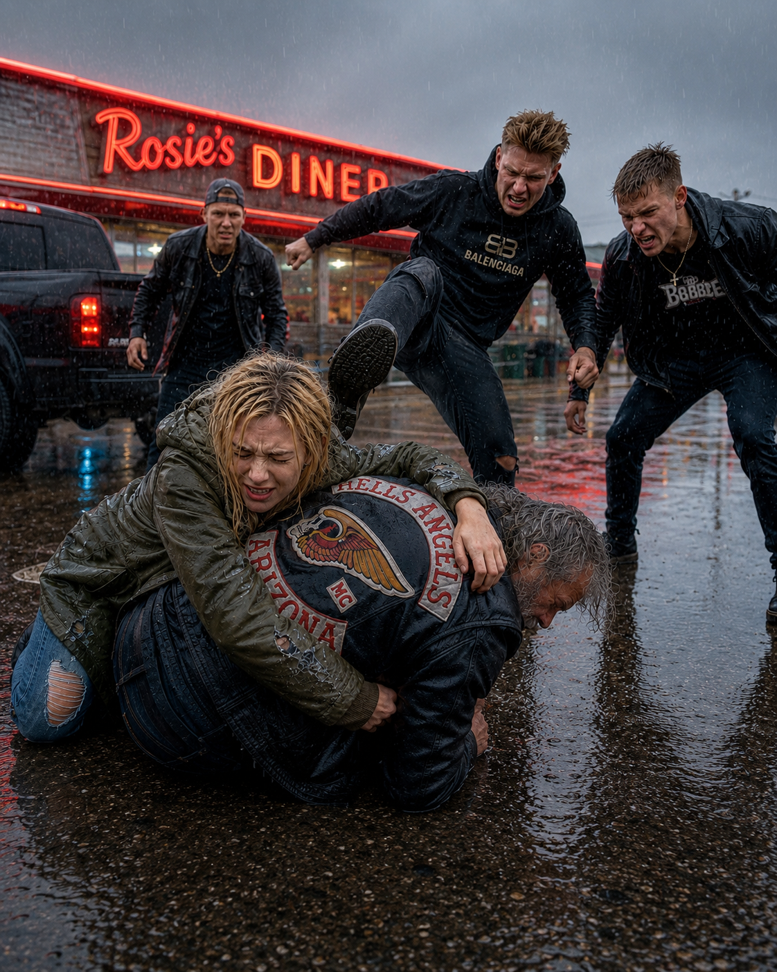A Homeless Girl Risked Everything to Protect a Biker From Bullies—Then 500 Hells Angels Showed Up and Changed Her Life Forever.