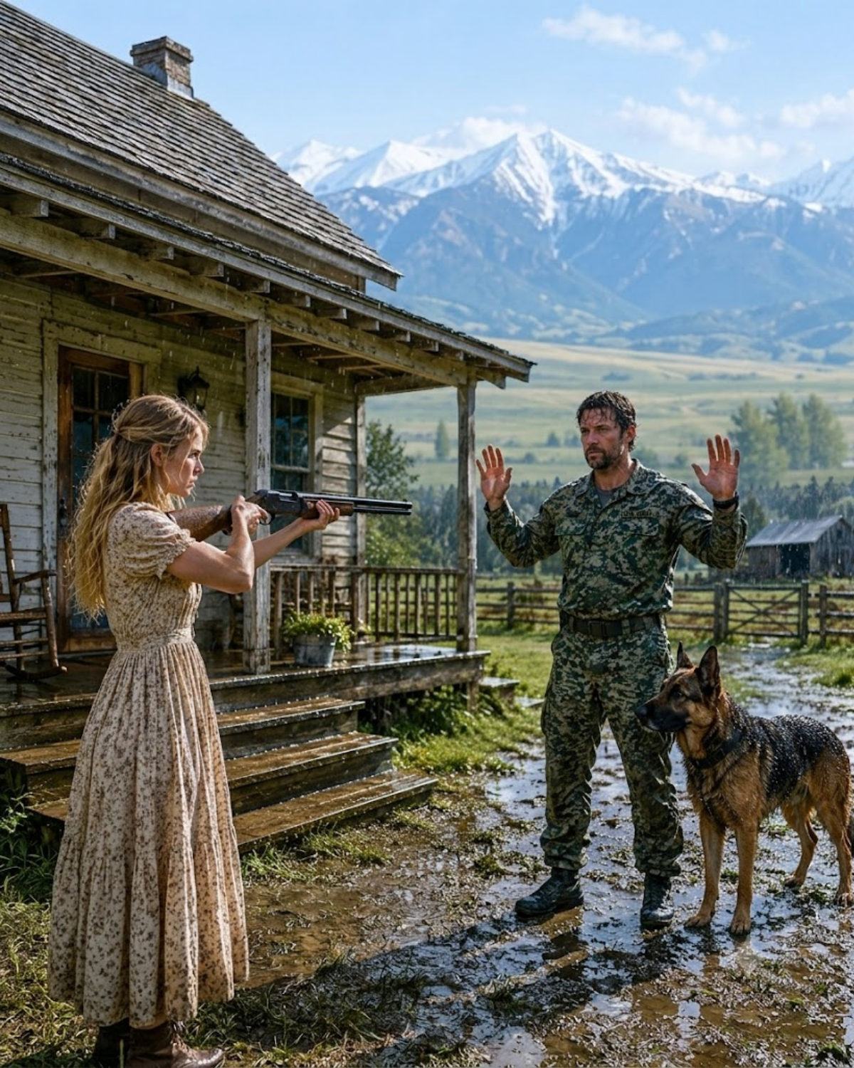 She pointed a shotgun at him in the rain. He only asked for a dry place for his injured war dog. She let him sleep in the barn. He ended up saving her ranch refinancing his late parents’ home to do it.