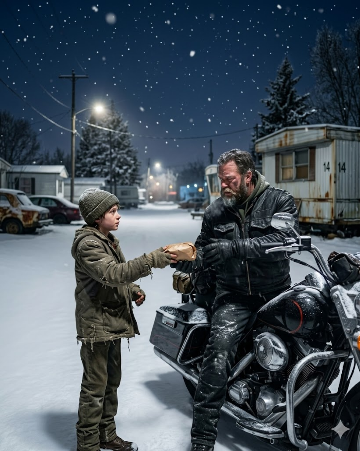 An 11-year-old orphan gave his only piece of bread to a freezing biker in a blizzard. The next morning, 37 Hell’s Angels rolled into his trailer park. Not to fight. To pay a debt.