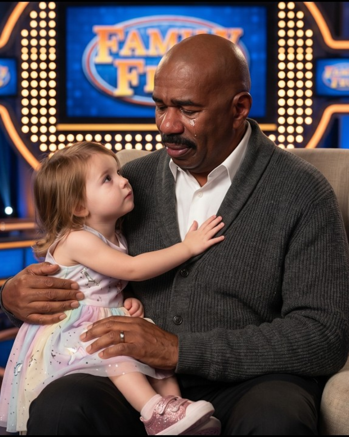 A 3-year-old girl wandered onto Steve Harvey’s set mid-interview. | HO!!!!