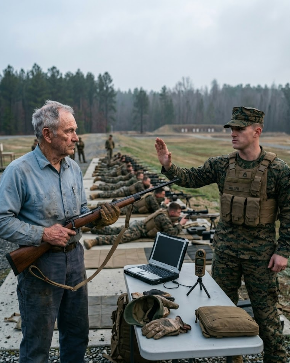 They called him the groundskeeper. He wrote the standards they were shooting by. One shot. 1,000 yards. No Kestrel. No software. Just a 55-year-old rifle and 11 seconds of reading the wind. The cursor is still blinking on the Marine’s ballistic computer.