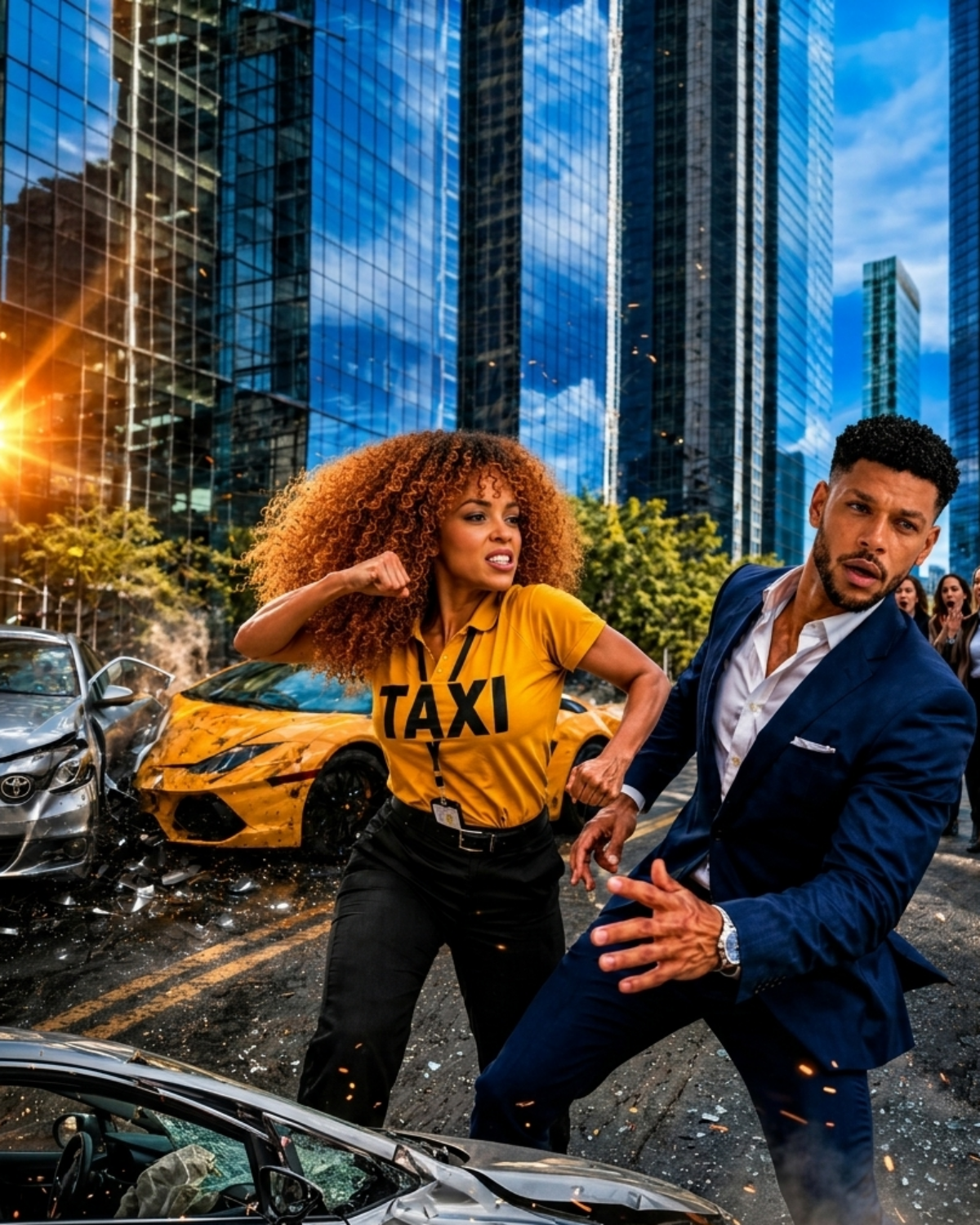 Poor taxi driver punched billionaire for crashing her car then saved her family from hell.