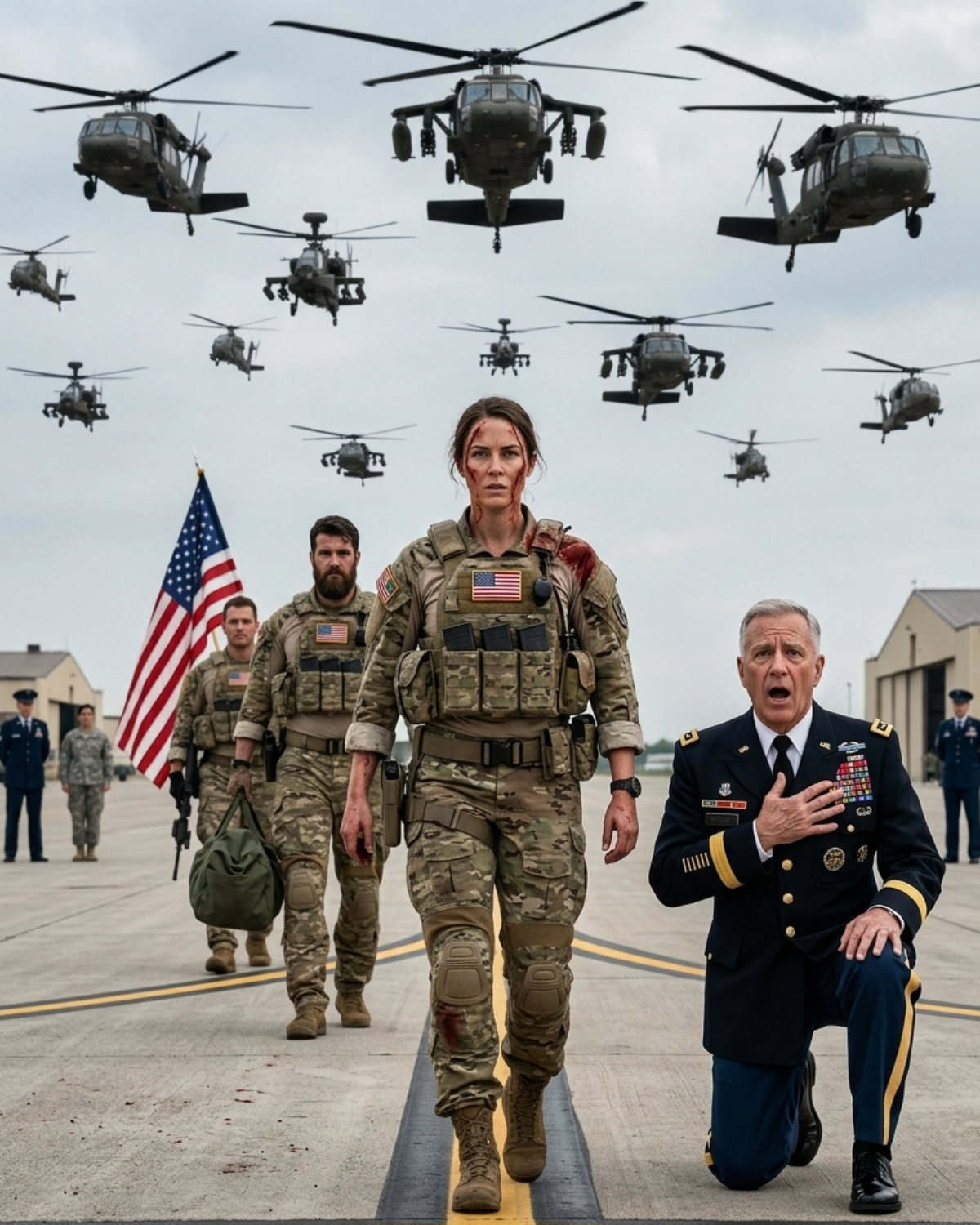 Commander Banned Her From the Base—He Fainted When 40 Special Ops Choppers Escorted Her.