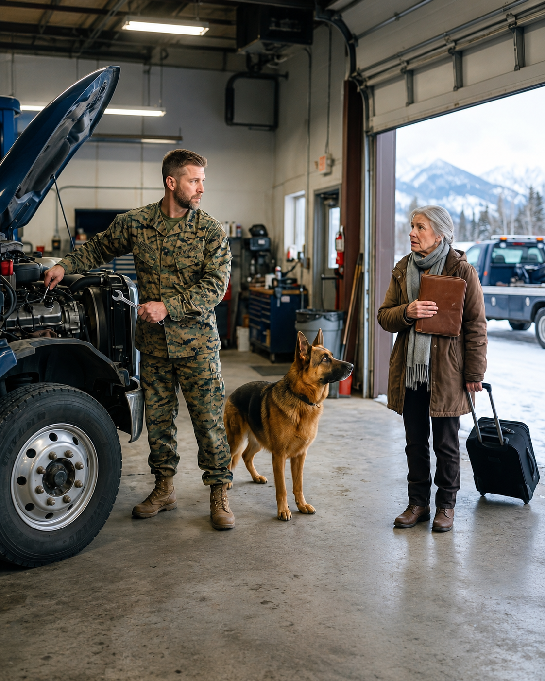 The Marine Thought the Widow Just Needed a Job, Until His K9 Noticed Something Strange That Revealed the Truth.