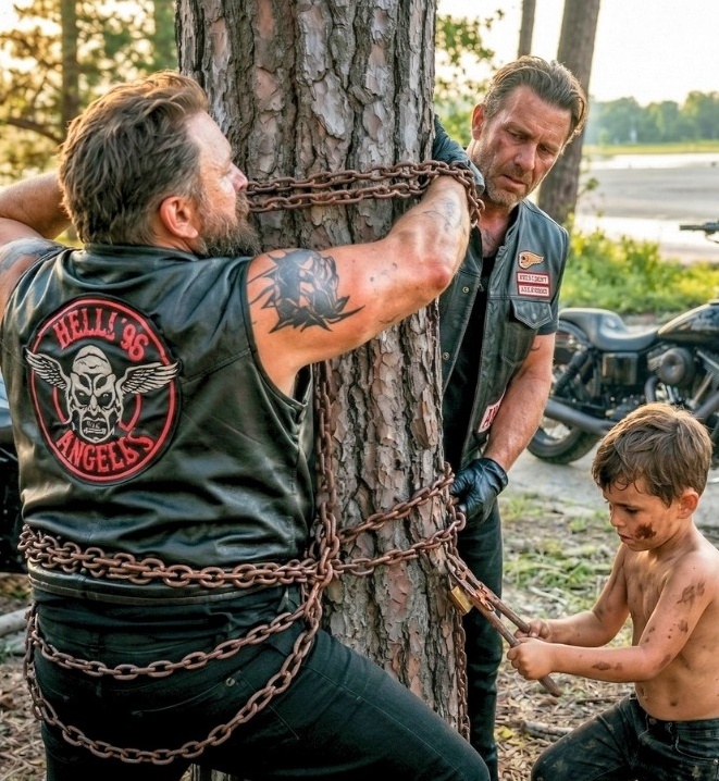 Nobody Believed the Little Boy’s Story About Four Bikers Chained to a Tree—Until 2,000 Riders Discovered the Truth.